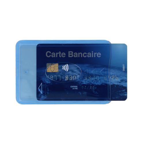 Color Pop® Etui Rigide blindé 1 Carte bancaire Anti-piratage (Anti-RFID)- Fabrication française - Protection des données bancaires - 6 x 9 cm (Bleu)