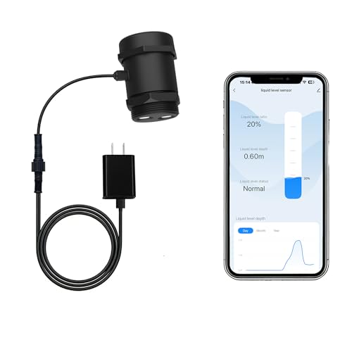 Ultrasonic Level Sensor with 2.4G WiFi Non-Contact Liquid & Solid Level Monitor Tuya Smart & Smart Life APP Remote Control for Water Tank Grain Bin Waterproof Outdoor G2 Tank Monitor Indicator Alarm