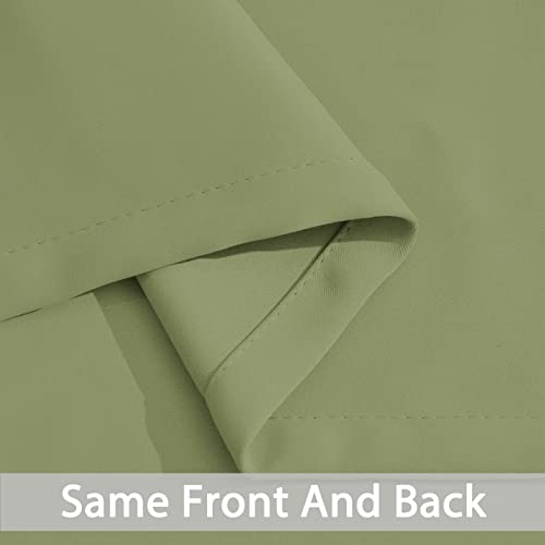 Yakamok 84 Inch Length Blackout Curtains for Bedroom, Light Blocking Drapes Room Darkening Thermal Insulated Solid Grommet Panels for Living Room, (70Wx84L, Sage Green, 2 Panels)