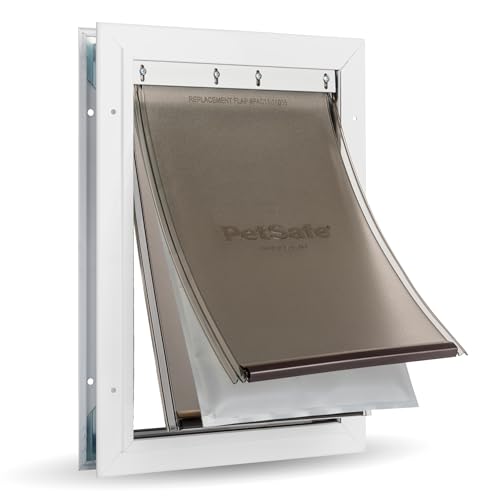 PetSafe Extreme Weather Aluminum Pet Door - Energy-Saving Thermal Barrier Pet Flap with Slide-in...