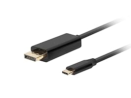 LANBERG USB-C auf DISPLAYPORT Stecker/Stecker, 0,5 m, 4 K, 60 Hz, Schwarz