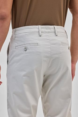 Image of SNITCH Slim Fit Light Grey Trousers