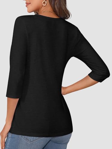 ATHMILE Womens 3/4 Sleeve T-Shirts Summer Tops Fall Fashion Blouses Beach Vacation Clothes Spring Tunic 2025 Trendy4