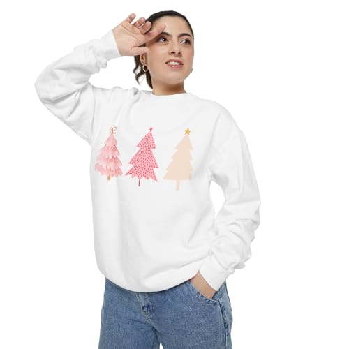 Pink Christmas Tree Sweatshirt, Cozy Holiday Pullover, Unisex Sweatshirt, Winter Fashion, Gift for Her or Him4