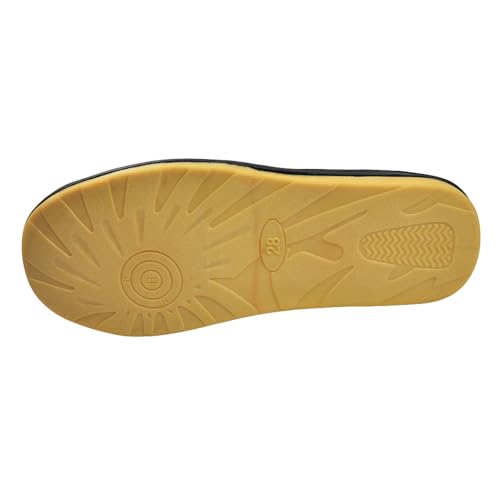 Image of Hwayslon Leather Slippers Men's Women's Leather Room Shoes Natural Cowhide Luxury Solid Color Unisex