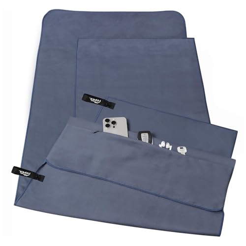 Pameil Asciugamano Microfibra - 2 pezzi Asciugamano palestra Compatto e Assorbente - Asciugamani Microfibra per Viaggio, Spiaggia, Sport e Palestra, Fitness Handtuch-01