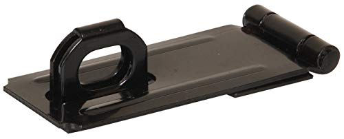 Image of Hillman Hardware Essentials Fixed Staple Safety Hasp Black 3-1 /2 Inch inch- 851425