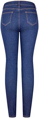 BodiLove Women's High Waist Rise 5 Pockets Skinny Comfy Jeans Zip Button Closure a4f8 Dark Denim 12