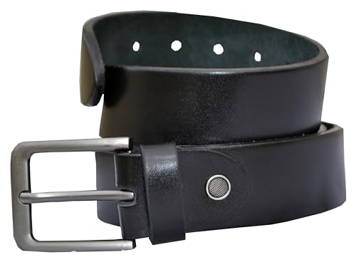 Men's Genuine Leather Belts Mens Work Casual Dress Jeans Men Belt Metal Buckle 1.5" in Gift Box Size 32 to 483