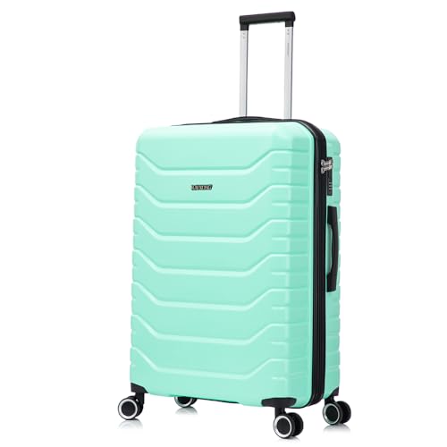 RAYKONG Maleta Grande Expandible ABS+PC 75x49x31cm - 33.50cm Extendido | 114L - 123L | 28 Pulgadas |25kg semirígidas candado combinación - Menta