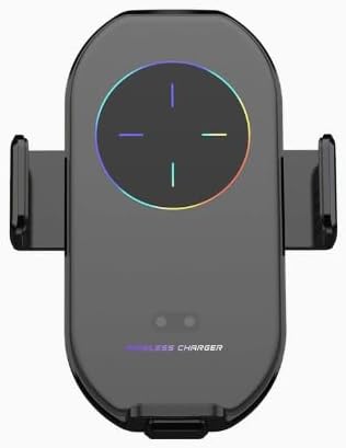 A7S Wireless Fast Charging Car Phone Mount, Auto-Clamp Magnetic Holder Qi-Certified, 360° Rotation, Compatible with iPhone Android
