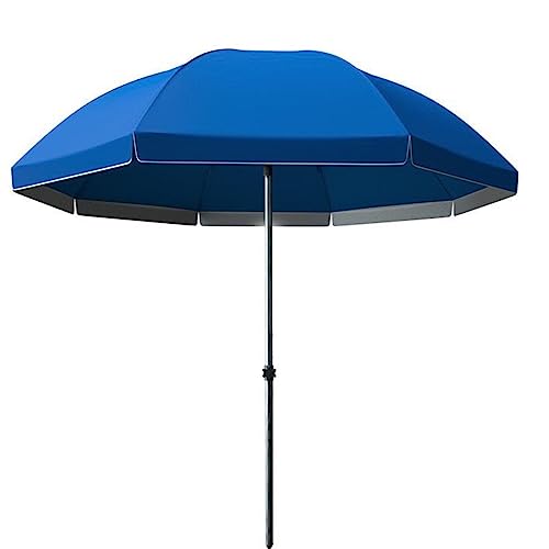 Parasol de jardin 2,4m avec mât en acier noir et 8 baleines pour pelouse