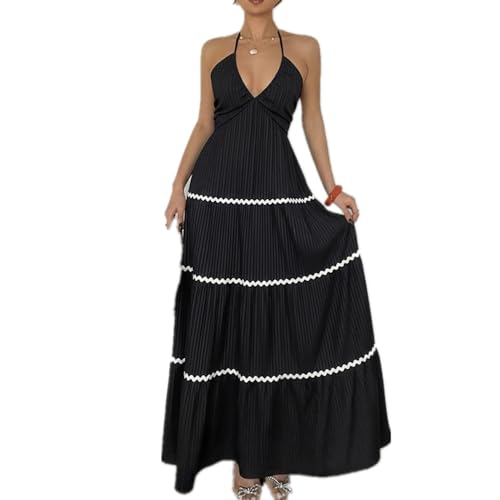 Robe longue cocktail à dos nu plongeant pour vos soirées d'été