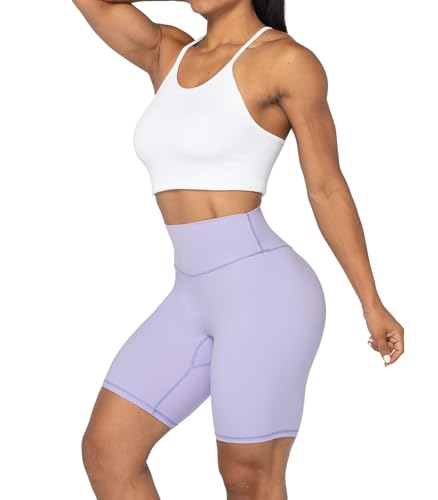Image of Sunzel No Front Seam High Waist Biker Shorts for Women, Squat Proof Yoga Workout Gym Bike Shorts | 3, 5 Or 8-Inch Inseam, High Waisted, Tummy Control, No Front Seam, Buttery Soft, Compression Fit, Squat Proof