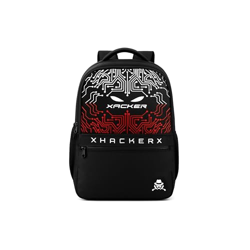 Image of HACKER Laptop Backpack for Men & Women | Stylish & Printed Backpack | Durable School, College & Office Bag | Spacious Travel Backpack with Padded Laptop Compartment & Adjustable Straps