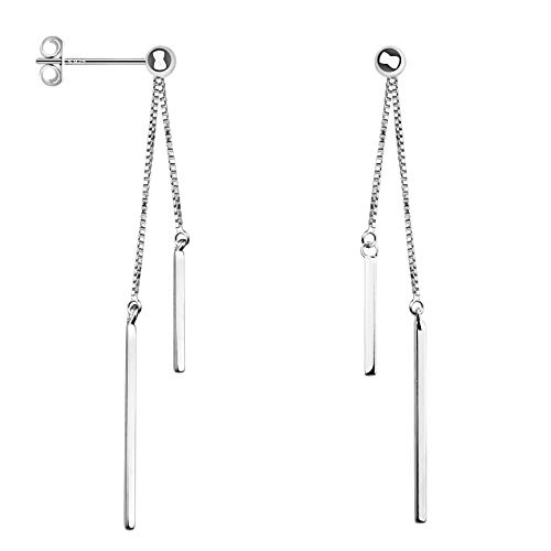 ELEGANTE & SENZA TEMPO - Orecchini Pendenti alla moda in argento con motivo a sfera barra - adatti per ogni occasione e combinazione