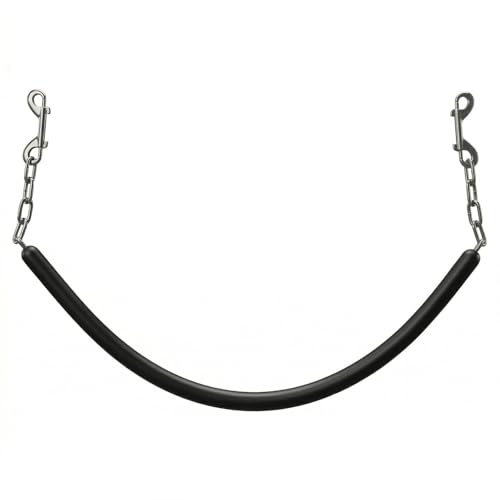 Lontcs Rubber Covered Horse Stall Chain, Stall Guard Gate Chain with 2 Double-Ended Snaps, Barn Door Fence Hardware,Horse Accessories for Real Horses 45.5 Inch Long, Black