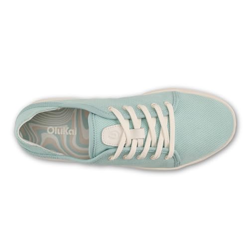OluKai Pehuea Li Women's Lace-Up Sneakers, Casual Everyday Shoes with Drop-In Heel, Lightweight & Breathable Mesh Design, All-Day Comfort & Support, Swell/White Sand, 9.5 - image 4