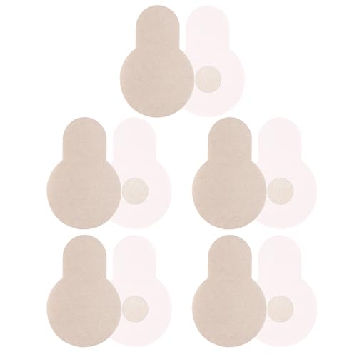 Generisch Fundas para pezones para mujer, 5 pares de almohadillas de sujeción para todo el día, pegatinas para pezones, para fiestas en la piscina, yoga, vestido de noche, viajes, gimnasio, verano