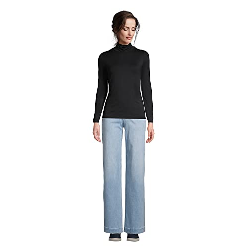 Image of Lands' End Women LWCM Shaped Turtleneck Black Petite Medium