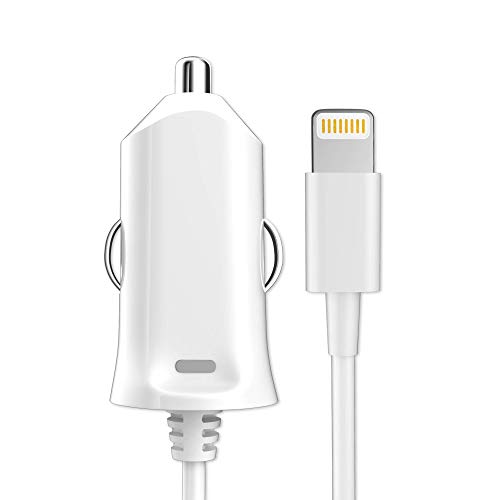 BANDRIDGE Value Line Portable Car Charger with Attached Cable for iOS Devices, Made for iPhone, iPod, iPad | 2.4 Amp – MFI Certified (White) BANDRIDGE Value Line Portable Car Charger with Attached Cable for iOS Devices, Made for iPhone, iPod, iPad | 2.4 Amp – MFI Certified (White)