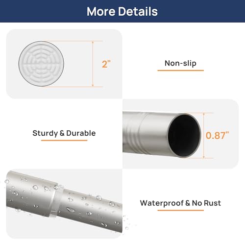 Image of ENJOYBASICS 2 Pack Tension Curtain Rod, 32-54 inch Adjustable, Stable, Nickel | Secure Hold with Strong Spring & Non-Slip Ends, No-Drill, No Tools, Sag-Resistant, Waterproof, Fits Windows, Showers & Closet