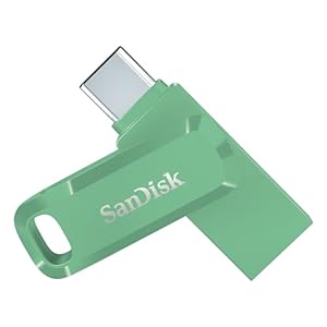 SanDisk 512 GB Ultra Dual Drive Go USB Type-C Flash-Laufwerk mit beidseitig einsteckbaren USB Typ-C- und Typ-A-Steckverbindern für Smartphones, Tablets, Macs und PCs - Absinth Grün
