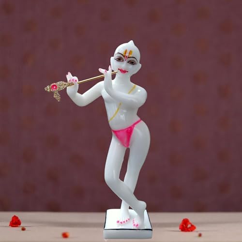 Image of Radha Krishna Idol for Temples Decorative Showpieces for Home Decor, Marble Iskon Radha Krishna Murti for Pooja