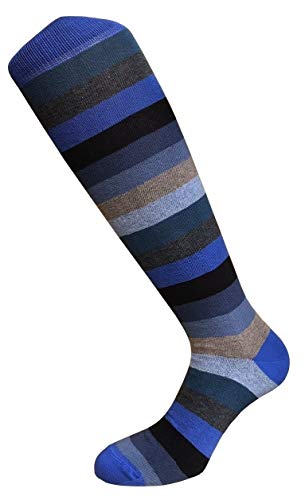 Mens Cotton Knee Socks (4 Pairs) Warm Cotton Boot Socks for Men Size 7.5-12 (One Size) Made in Italy4