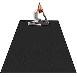 Esterilla Deporte Ancha Odoland Esterilla de Yoga Grande 200 x 130 x 0.6 cm, Alfombrilla Deporte 6mm Grueso de Ecológico TPE, Antideslizante, Colchoneta de Pilates, Estiramientos, Gimnasia en Casa o en Gimnasio, Negro