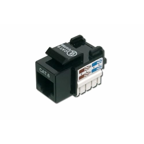 DIGITUS Módulo Keystone Cat-6 No apantallado, Toma RJ45, 250 MHz 1GBase-T, AWG 26-22, Instalación sin herramientas, Blanco