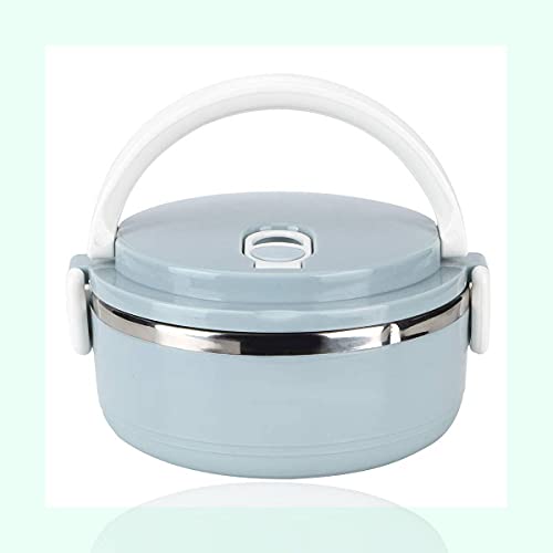 Fiambrera, contenedor de comida portátil de acero inoxidable con aislamiento térmico azul de arroz Noddles Fiambrera(One Layer)