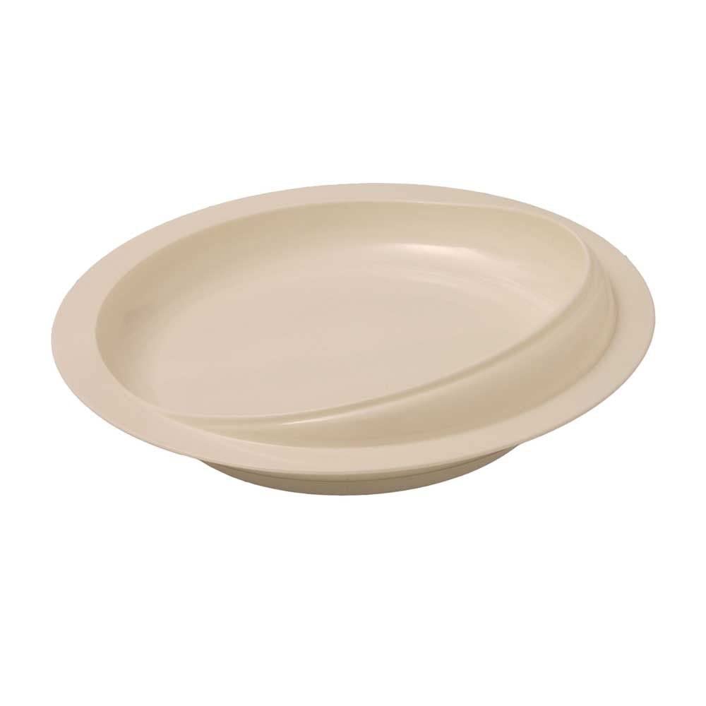 1 assiette Behrend avec rebord surélevé, assiette d'aide à la nourriture, pieds en caoutchouc antidérapants, plastique ABS.