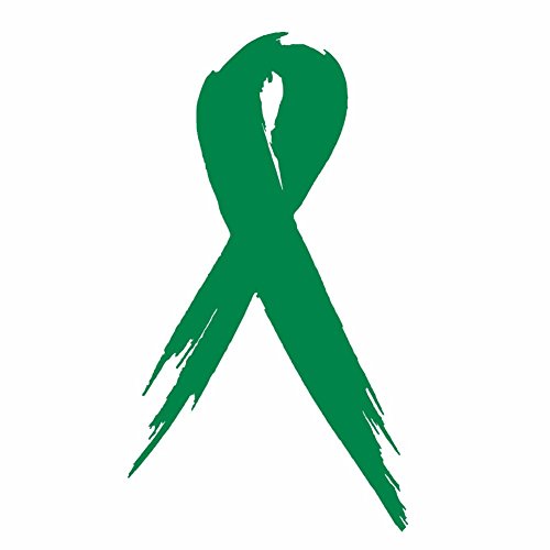 ForestinLA [#88] FLA Two Liver Cancer Awareness Ribbon Car Vinyl Decal Sticker 3" x 5" Green