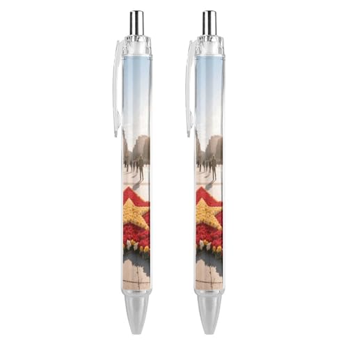 KLJHNVBM Patriotic Star �{�[���y�� - �u���b�N�C���N �׎� 0.5mm �y�� ���炩�ȏ����S�n �I�t�B�X�z�[���p ��v�ȃ|���J�[�{�l�[�g�f�� �M�t�g�ɍœK