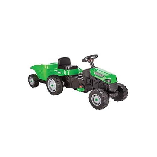Pilsan Ride On Tractor and Trailer & Active Pedal Tractor, Kids Ride On Tractor with Trailer, Adjustable Seat, Squeaky horn, 3+ Years