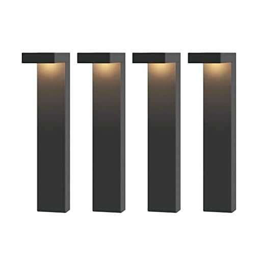 GKOLED 4-Pack Low Voltage Landscape Pathway Light Fixture, 9-15V AC/DC Outdoor Walkway Lighting with 3W LED Chips for Yard Lawn, Stake Included, IP66+ Rated, Die-cast Aluminum Housing,UL-Listed, Black
