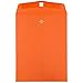 JAM Paper Open End Catalog Envelopes with Clasp Closure - 9" x 12" - Brite Hue Orange Recycled - 100/pack