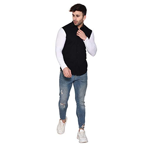 Image of Geum Men's Cotton Full Sleeve Spread Collar Casual Shirt