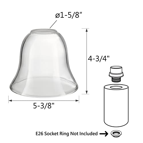 Image of Aspen Creative 23625-60-3, Clear Glass Shade For Lighting Fixture /Vanity Light /Wall Light, Size: 5-3 /8 inch D x 4-3 /4 inch H, 3Pcs /Pack