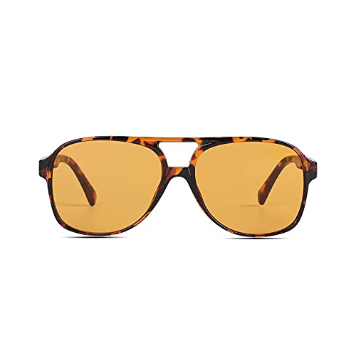 Image of Freckles Mark Vintage Retro 70s Sunglasses for Women Men Classic Large Square Aviator Trendy Glasses