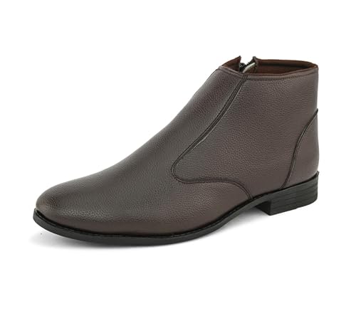 Image of FENTACIA Men's Faux Leather Formal Ankle Chelsea Boots