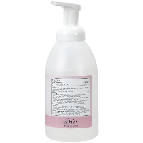Image of ForPro Alcohol-Free Foaming Instant Hand Sanitizer, 20 Fl Oz (Pack of 6) - Moisturizing, Dye-Free Formula, Whispering Rose Scent