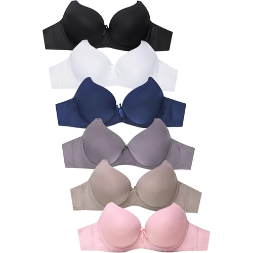 Image of Mamia Women's Basic Plain Bras, Pack of 6