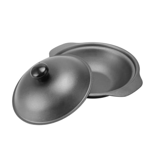 COLLBATH Cazuela De Hierro Fundido Para Arroz De 20 Cm Con Tapa De Hierro, Olla Esmaltada Resistente a Ácidos y Álcalis, Ahorro Energético Para Cocinar Pollo Estofado y Arroz Amarillo