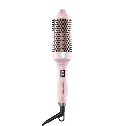 K&K Thermal Brush Heated Round Brush - Blowout Look Volumizer with 1.77 inch Heated Round for Hair Styler Tool Hair Straightener and Curler 2 in 1 Dual Voltage Temperture Contronal