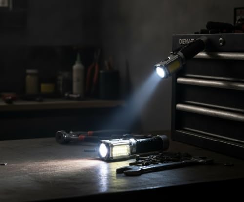 Anhay 2000LM Rechargeable Flashlight & Headlamp 2-in-1, Magnetic Work Light with 180 Swivel Head, Aluminum EDC Pocket Flashlight, Red Green Light, 5 Modes LED & COB for Camping, Auto Repair, Emergency — view 4