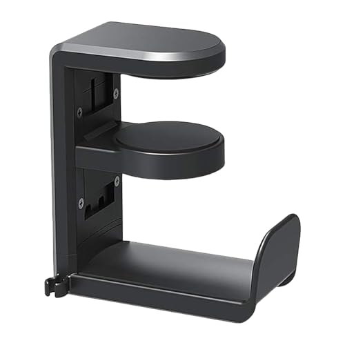 TQUXNGA Verstellbarer drehbarer Arm Klemmhalterung Kopfhörerständer unter dem Schreibtisch Kopfbedeckung Halter mit Kabel Organizer für Gaming Drehbare Gaming Kopfhörer Haken Halterung
