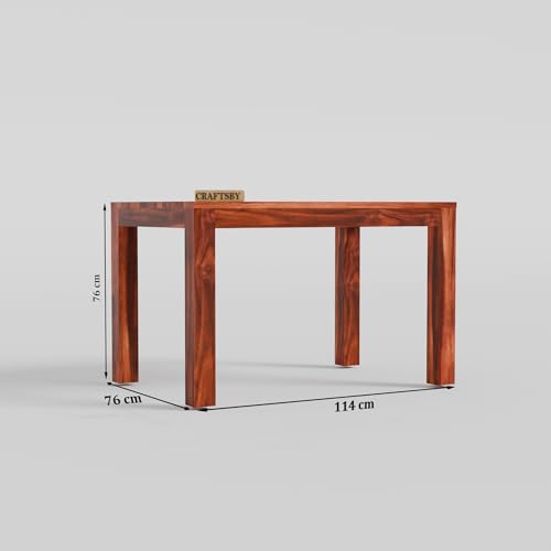 Image of 45 Inches Length Solid Sheesham Wood 4 Seater Dining Table Set | Four Seater Dinner Table with 4 High Chairs | Dinning Table Set 4 Seater for Living Room| Honey Finish