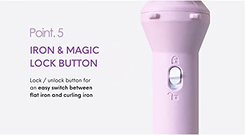 Repit 2-in-1 Curl & Flat Iron 1.5 inch (36mm) con cubierta de almacenamiento - Placas avanzadas de cerámica para rizos y alisado, voltaje universal miniatura 7